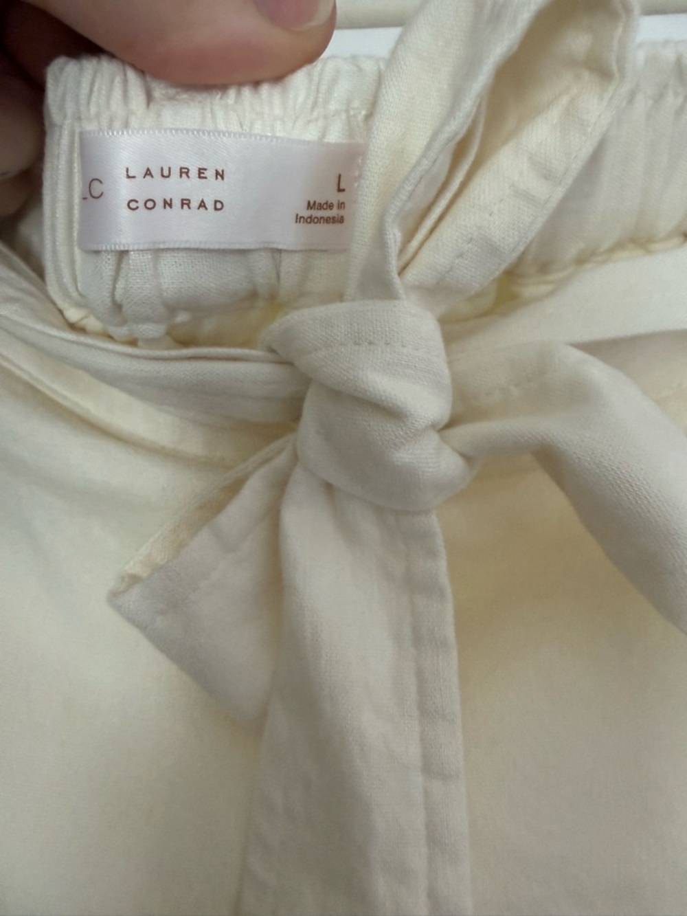 LC Lauren Conrad Cream Tie-Waist Midi Skirt - Picture 2 of 4